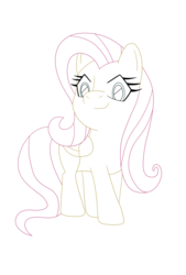 Size: 3495x5168 | Tagged: safe, artist:sergeant16bit, fluttershy, pony, g4, commission example, female, ink, simple background, solo, transparent background