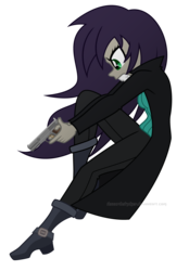 Size: 1600x2305 | Tagged: safe, artist:discorded-joker, oc, oc only, oc:esbern, equestria girls, g4, clothes, commission, equestria girls-ified, female, gun, simple background, solo, transparent background, weapon