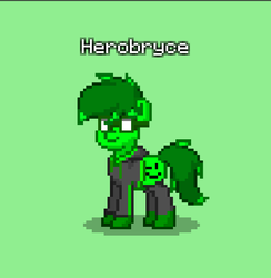 Size: 407x417 | Tagged: safe, oc, oc only, oc:herobryce, pony, pony town, glasses, green, pixel art, simple background