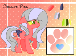 Size: 3176x2363 | Tagged: safe, artist:macaroonburst, oc, oc only, oc:blossom paw, pegasus, pony, colored wings, female, high res, mare, multicolored wings, reference sheet, solo