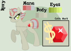 Size: 1138x810 | Tagged: safe, artist:ipandacakes, oc, oc only, oc:roxy, pony, unicorn, female, mare, offspring, parent:flam, parent:limestone pie, reference sheet, solo