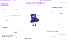 Size: 1518x880 | Tagged: safe, artist:horsesplease, twilight sparkle, equestria girls, g4, 1000 hours in ms paint, boots, female, helping twilight win the crown, ideal gf, japanese, let's fly to the castle, lol, long hair, meme, purple, shoes, smiling, solo, this strange world, title drop, translation request