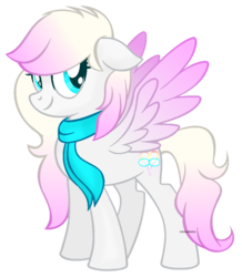 Size: 896x1028 | Tagged: safe, artist:venomns, oc, oc only, oc:infinity, pegasus, pony, base used, clothes, colored wings, colored wingtips, female, mare, scarf, simple background, solo, transparent background