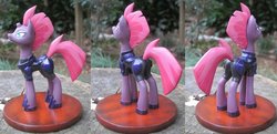 Size: 1024x496 | Tagged: safe, artist:daisymane, tempest shadow, pony, g4, my little pony: the movie, armor, broken horn, butt, female, horn, irl, looking up, mare, photo, plot, sculpture, solo, traditional art