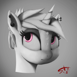 Size: 3000x3000 | Tagged: safe, artist:starkdust, oc, oc only, oc:skivae, pony, bust, high res, portrait, solo