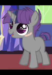 Size: 954x1375 | Tagged: safe, artist:ipandacakes, oc, oc only, oc:crescendo, pony, unicorn, colt, male, parent:shadow lock, parent:twilight sparkle, parents:twilock, solo