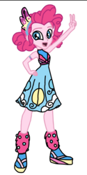 Size: 500x1000 | Tagged: safe, artist:smurfettyblue, derpibooru exclusive, pinkie pie, equestria girls, equestria girls series, g4, spring breakdown, spoiler:eqg series (season 2), clothes, dress, female, peace sign, solo, trace