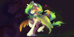 Size: 1600x800 | Tagged: safe, artist:wilvarin-liadon, oc, oc only, oc:dust wind, earth pony, pony, cape, clothes, heart, male, smiling, solo, stallion, unshorn fetlocks, zoom layer