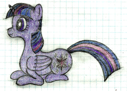 Size: 1228x880 | Tagged: safe, artist:mfg637, twilight sparkle, alicorn, pony, g4, female, graph paper, lined paper, sketch, solo, traditional art, twilight sparkle (alicorn)