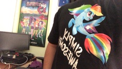 Size: 3840x2160 | Tagged: safe, rainbow dash, seapony (g4), equestria girls, g4, my little pony equestria girls: legend of everfree, my little pony: the movie, official, clothes, high res, mirror, mirrored, official poster, seapony rainbow dash, shirt