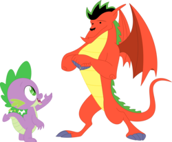 Size: 3578x2953 | Tagged: safe, artist:porygon2z, spike, dragon, g4, american dragon jake long, crossover, high res, jake long, simple background, transparent background