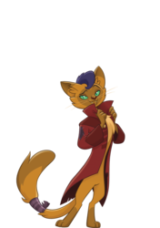 Size: 1184x1679 | Tagged: safe, capper dapperpaws, abyssinian, cat, anthro, digitigrade anthro, g4, my little pony: the movie, bedroom eyes, chest fluff, clothes, coat, lidded eyes, looking at you, male, seductive, seductive look, sexy, simple background, slit pupils, smiling, solo, stock vector, stupid sexy capper, transparent background, vector