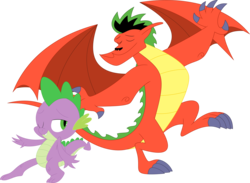 Size: 3590x2634 | Tagged: safe, artist:porygon2z, spike, g4, american dragon jake long, crossover, high res, jake long, simple background, transparent background