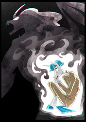 Size: 848x1200 | Tagged: safe, artist:ursa, pony of shadows, stygian, anthro, unguligrade anthro, g4, male, stallion