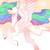 Size: 5000x5000 | Tagged: safe, artist:elven-ivy, princess celestia, pony, g4, absurd resolution, curved horn, female, horn, lidded eyes, missing accessory, smiling, solo, spread wings, wings