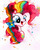 Size: 2409x2993 | Tagged: safe, artist:mashiromiku, pinkie pie, earth pony, pony, g4, female, high res, parent:pinkie pie, rainbow power, solo, traditional art, watercolor painting