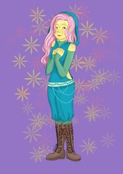 Size: 1536x2173 | Tagged: safe, artist:kutekiki, fluttershy, mirialan, g4, boots, clothes, crossover, female, shoes, solo, species swap, star wars