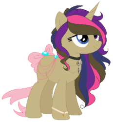 Size: 354x382 | Tagged: safe, artist:angelamusic13, oc, oc only, pony, unicorn, bow, female, mare, offspring, parent:doctor whooves, parent:twilight sparkle, parents:doctwi, simple background, solo, tail bow, transparent background
