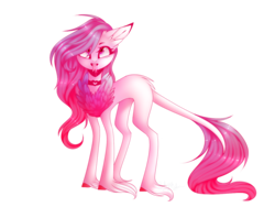 Size: 1200x900 | Tagged: safe, artist:hyshyy, oc, oc only, pony, succubus, female, forked tongue, simple background, solo, tongue out, transparent background, unshorn fetlocks