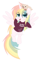 Size: 1600x2514 | Tagged: safe, artist:centchi, oc, oc only, oc:plant based, alicorn, pig, pony, g4, my little pony: the movie, clothes, female, mare, movie accurate, plushie, simple background, solo, sweater, transparent background, watermark