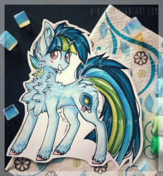 Size: 2059x2214 | Tagged: safe, artist:tay-niko-yanuciq, oc, oc only, oc:aegann, pony, chest fluff, commission, cutout, high res, solo, traditional art