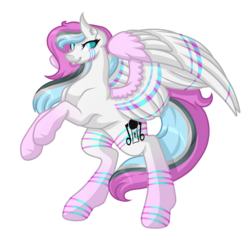 Size: 4177x4033 | Tagged: safe, artist:amazing-artsong, oc, oc only, oc:shimmer strike, pegasus, pony, absurd resolution, rainbow power, rearing, simple background, solo, transparent background