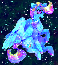 Size: 572x639 | Tagged: safe, artist:suippumato, rainbow dash, crystal pony, pony, g4, alternate hairstyle, color porn, crystallized, eyestrain warning, female, grin, smiling, solo