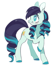 Size: 913x1083 | Tagged: safe, artist:xenon, coloratura, earth pony, pony, g4, female, looking back, mare, raised hoof, simple background, smiling, solo, transparent background