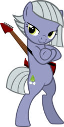 Size: 2781x5457 | Tagged: safe, artist:ironm17, limestone pie, earth pony, pony, g4, bedroom eyes, bipedal, crossed arms, electric guitar, female, guitar, heavy metal, looking at you, metal, musical instrument, simple background, solo, transparent background, vector