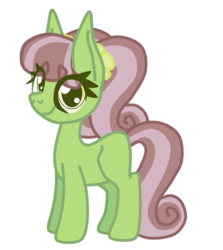 Size: 714x800 | Tagged: safe, artist:casanova-mew, oc, oc only, oc:mountain salt, earth pony, pony, female, filly, magical lesbian spawn, offspring, parent:limestone pie, parent:tree hugger, parents:limehugger, simple background, solo, white background