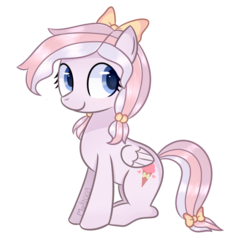 Size: 623x600 | Tagged: safe, artist:mel2003, oc, oc only, pegasus, pony, bow, female, hair bow, mare, simple background, sitting, solo, transparent background