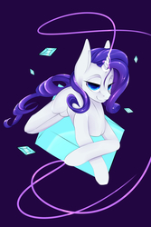Size: 2000x3000 | Tagged: safe, artist:chapaevv, rarity, pony, unicorn, g4, female, high res, looking at you, magic, mare, missing cutie mark, solo