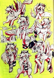 Size: 864x1239 | Tagged: safe, artist:foresart, alicorn, pony, alicorn oc, cat ears, clothes, female, lined paper, marco diaz, mare, mouth hold, ponified, sketch, sketch dump, socks, star butterfly, star vs the forces of evil, starry eyes, striped socks, traditional art, wingding eyes