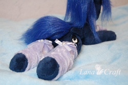 Size: 1600x1064 | Tagged: safe, artist:lanacraft, princess luna, pony, g4, clothes, irl, leg warmers, photo, plushie, solo