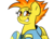 Size: 1100x800 | Tagged: safe, artist:tranzmuteproductions, spitfire, pegasus, pony, g4, bust, clothes, female, grin, hoodie, mare, simple background, smiling, solo, transparent background