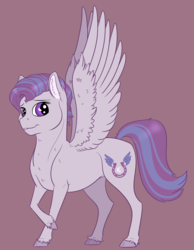 Size: 1327x1711 | Tagged: safe, artist:ganashiashaka, oc, oc only, oc:lunar luck, pegasus, pony, female, filly, offspring, parent:rumble, parent:scootaloo, parents:rumbloo, simple background, solo