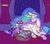 Size: 1268x1120 | Tagged: safe, anonymous artist, princess celestia, spike, twilight sparkle, alicorn, dragon, pony, unicorn, g4, :t, baby, baby dragon, baby spike, basket, bed, blanket, crown, curtains, cute, cutelestia, daaaaaaaaaaaw, eyes closed, featured image, female, filly, filly twilight sparkle, fluffy, glowing horn, horn, jewelry, lidded eyes, magic, male, mama twilight, mare, momlestia, night, night sky, open mouth, pillow, prone, regalia, sky, sleeping, smiling, spikabetes, stars, trio, tucking in, twiabetes, unicorn twilight, window, younger