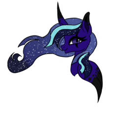 Size: 1024x937 | Tagged: safe, artist:asgardian-mischief, oc, oc only, oc:midnight romance, alicorn, pony, adoptable, alicorn oc, ethereal mane, female, magical lesbian spawn, mare, next generation, offspring, parent:princess luna, parent:twilight sparkle, parents:twiluna, simple background, solo, sparkly mane, starry mane, transparent background