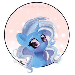 Size: 1024x1024 | Tagged: safe, artist:colorbrush, trixie, pony, unicorn, g4, bad mane day, blushing, cute, diatrixes, female, mare, solo
