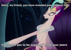 Size: 1143x801 | Tagged: safe, edit, screencap, queen novo, hippogriff, seapony (g4), g4, my little pony: the movie, angry, bubble, female, frown, image macro, meme, pink floyd, seaquestria, song reference, text, text edit, the trial, the wall, underwater