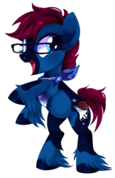 Size: 3139x4842 | Tagged: safe, artist:sorasku, oc, oc only, oc:t-minus ten, pony, bandana, female, glasses, happy, rearing, simple background, solo, transparent background, unshorn fetlocks