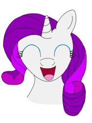 Size: 477x636 | Tagged: safe, artist:iffoundreturntorarity, rarity, pony, unicorn, g4, bust, cute, eyes closed, female, open mouth, raribetes, simple background, solo, transparent background