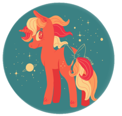 Size: 500x475 | Tagged: safe, artist:comickit, galaxy (g1), pony, g1, bow, female, limited palette, looking at you, looking back, looking back at you, solo, standing, tail, tail bow