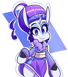 Size: 1501x1693 | Tagged: safe, artist:sourspot, rarity, pony, unicorn, semi-anthro, g4, alternate hairstyle, bipedal, clothes, female, kimono (clothing), looking at you, mare, smiling, solo