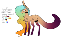 Size: 1557x949 | Tagged: safe, artist:sweetmelon556, oc, oc only, oc:sea foam, earth pony, pony, augmented tail, female, garter, mare, reference sheet, simple background, solo, transparent background