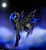 Size: 1024x1102 | Tagged: safe, artist:purediamond360, oc, oc only, oc:ocean star, pegasus, pony, cloud, female, mare, moon, night, one eye closed, solo