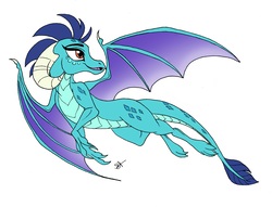 Size: 6432x4908 | Tagged: safe, artist:celestial-rainstorm, princess ember, dragon, g4, absurd resolution, female, flying, simple background, solo, white background