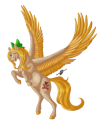 Size: 1125x1366 | Tagged: safe, artist:bijutsuyoukai, oc, oc only, oc:sweetie paws, pegasus, pony, bow, female, hair bow, mare, one eye closed, rearing, simple background, solo, transparent background, wink