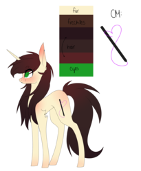 Size: 1789x2185 | Tagged: safe, artist:hyshyy, oc, oc only, oc:eliza, pony, unicorn, female, mare, reference sheet, solo