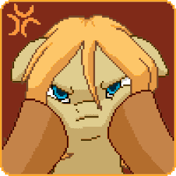 Size: 300x300 | Tagged: safe, artist:imreer, oc, oc only, earth pony, pony, angry, animated, cheek squish, cross-popping veins, earth pony oc, female, floppy ears, grumpy, hooves, looking at you, mare, offscreen character, pixel art, pov, squishy cheeks, ych result